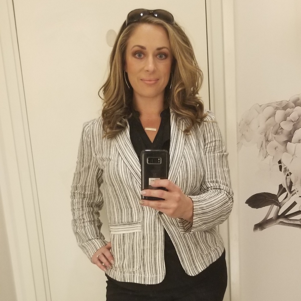 Maurices Linen Striped Blazer